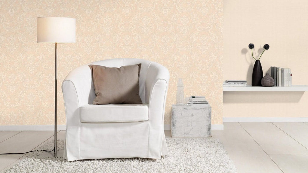 Klasiska ornamenta tapetes, bēšos un rozā toņos, RASCH, 570601, Trianon XIII