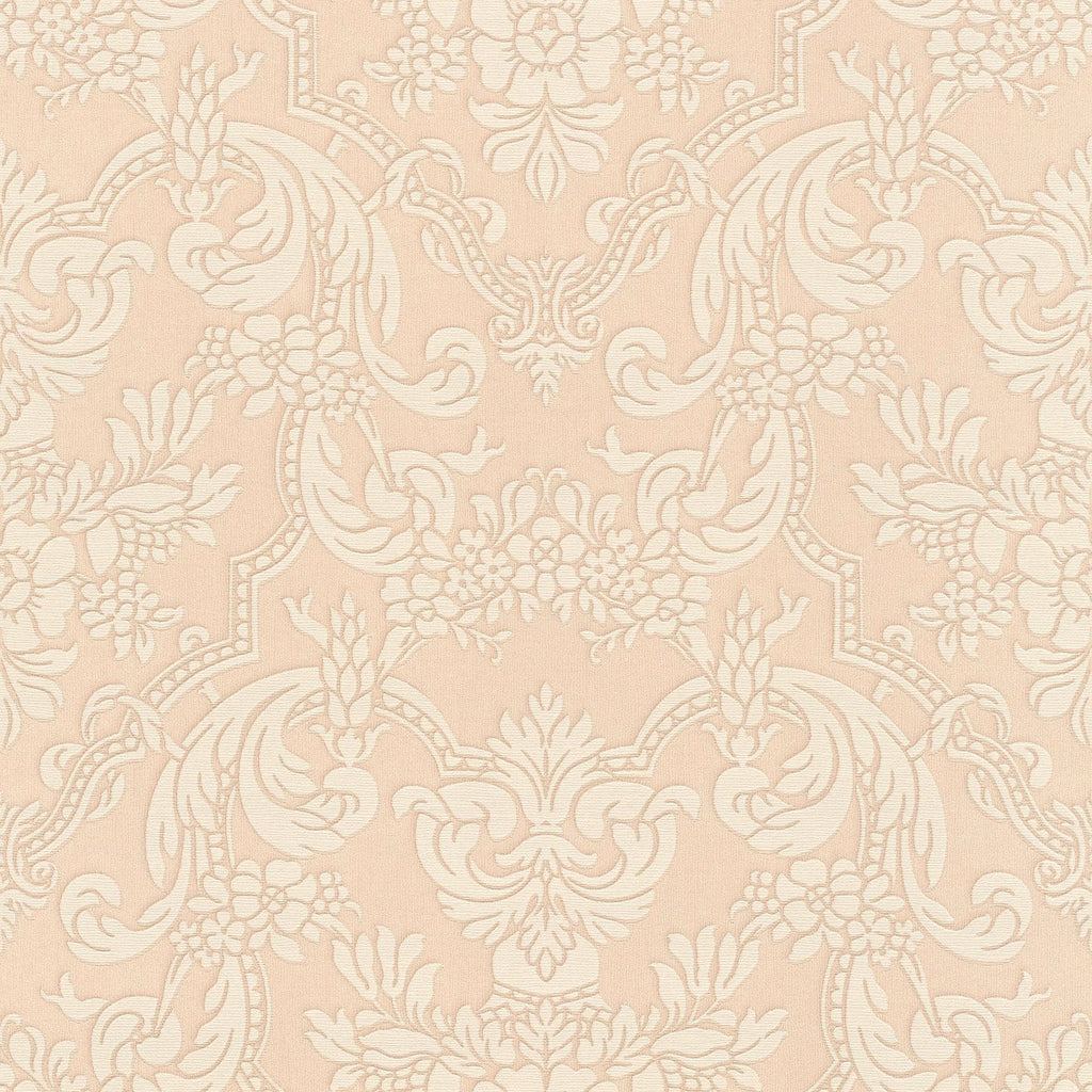 Klasiska ornamenta tapetes, bēšos un rozā toņos, RASCH, 570601, Trianon XIII