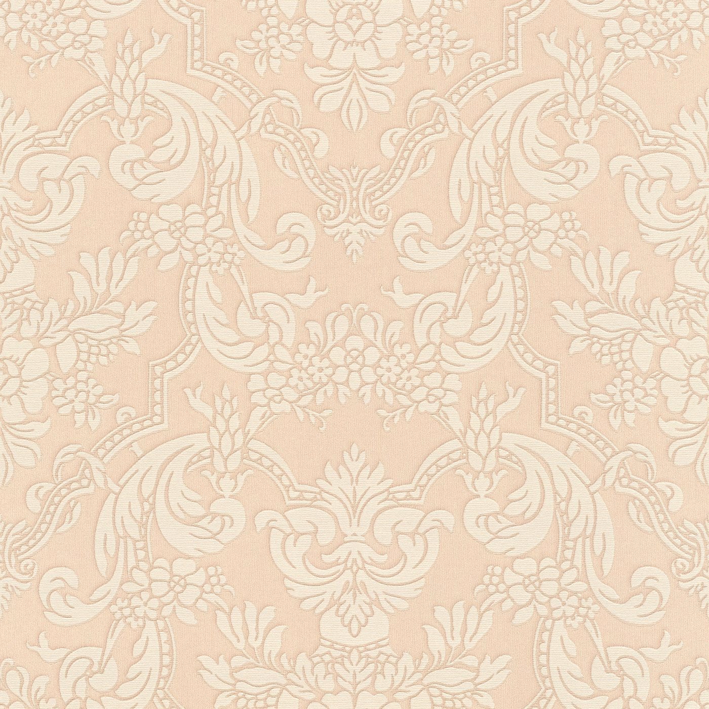 Klasiska ornamenta tapetes, bēšos un rozā toņos, RASCH, 570601, Trianon XIII