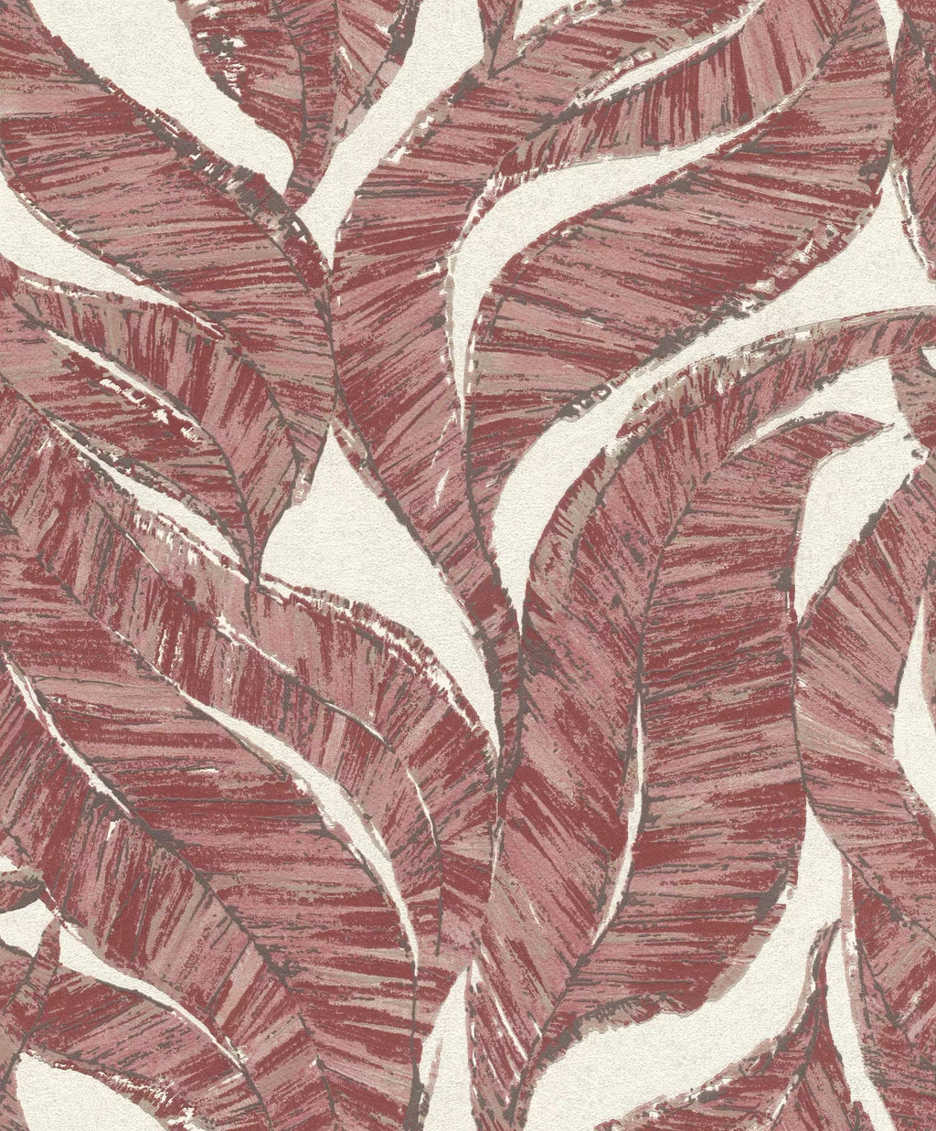 Flizelīna tapetes RASCH sarkanā krāsā ar lapām, 653441, Welcome home