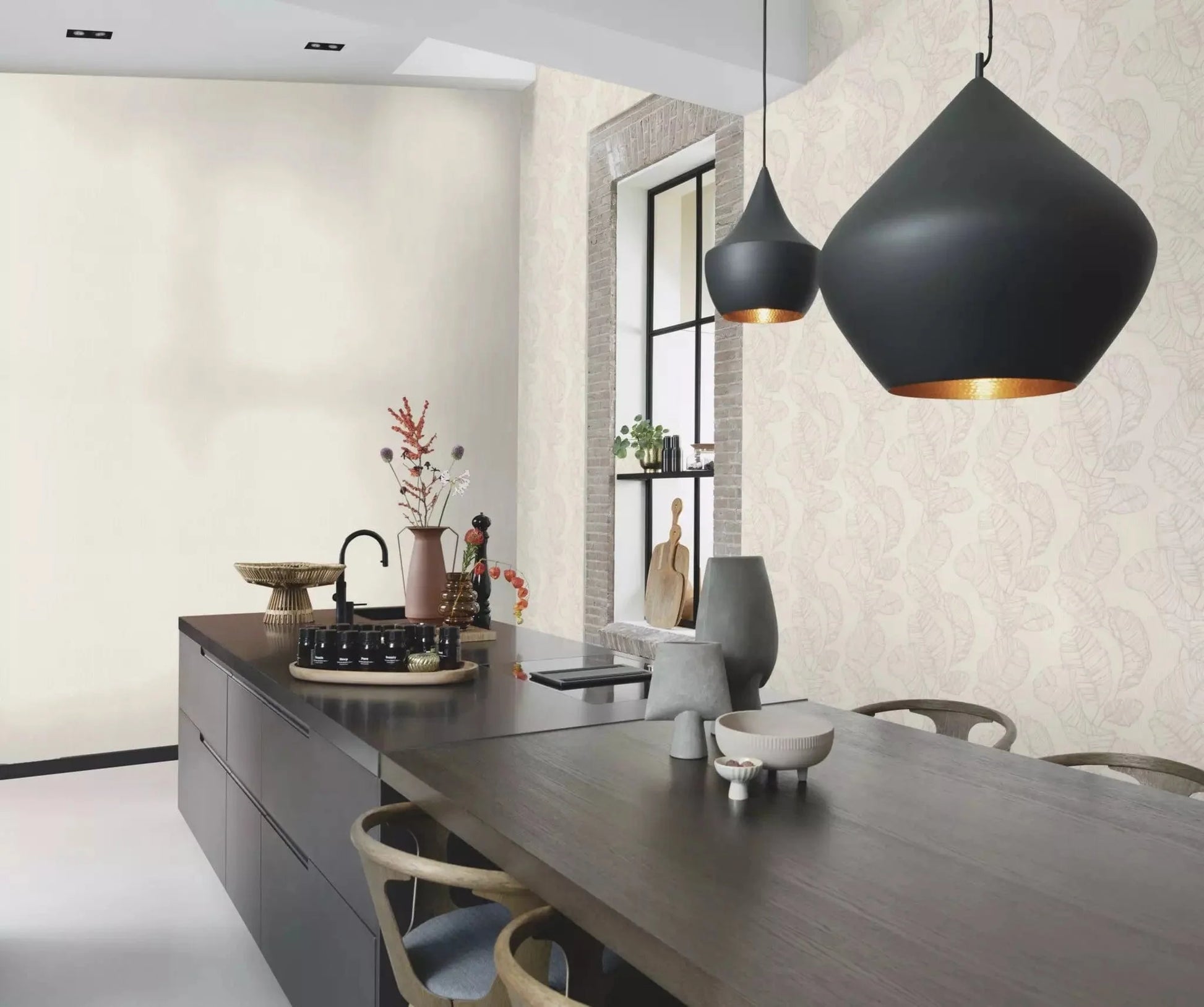 Tapetes RASCH -  lapas ar perlamutra kontūru, krēmkrāsā, 822618, Color Your Life