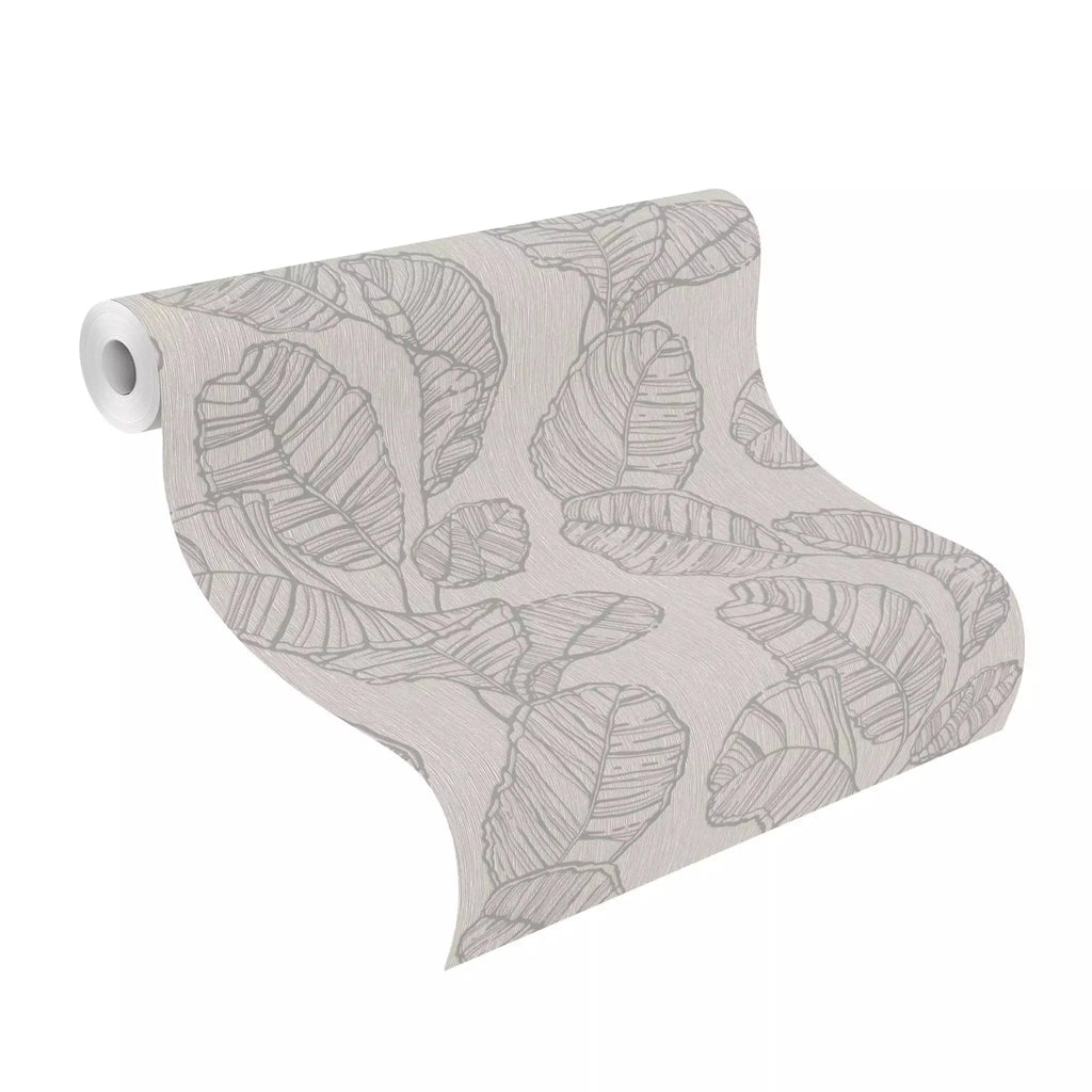 Tapetes RASCH -  lapas ar perlamutra kontūru, taupe, 822625, Color Your Life