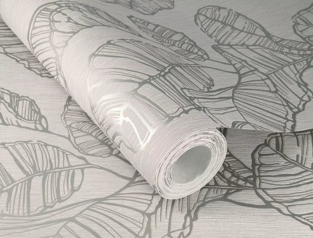 Tapetes RASCH -  lapas ar perlamutra kontūru, taupe, 822625, Color Your Life