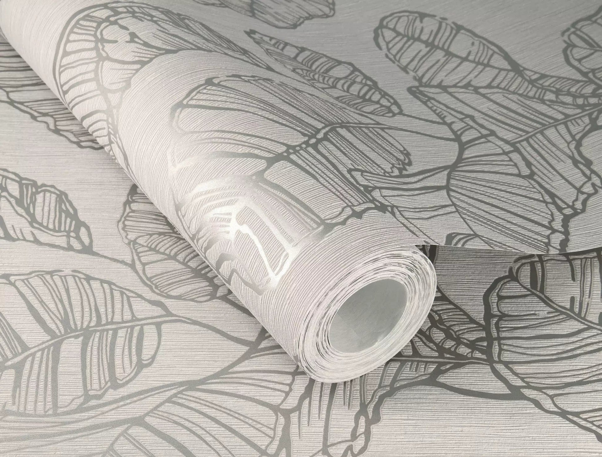 Tapetes RASCH -  lapas ar perlamutra kontūru, taupe, 822625, Color Your Life