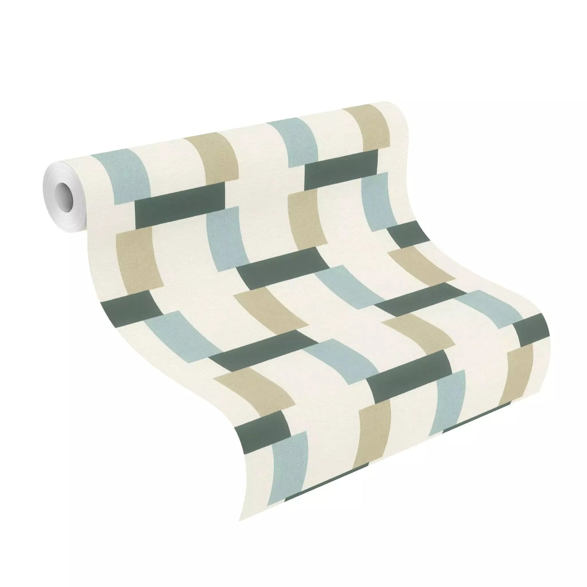 Tapetes RASCH ar retro grafisku rakstu ar zaļa akcentu, 868821 RASCH