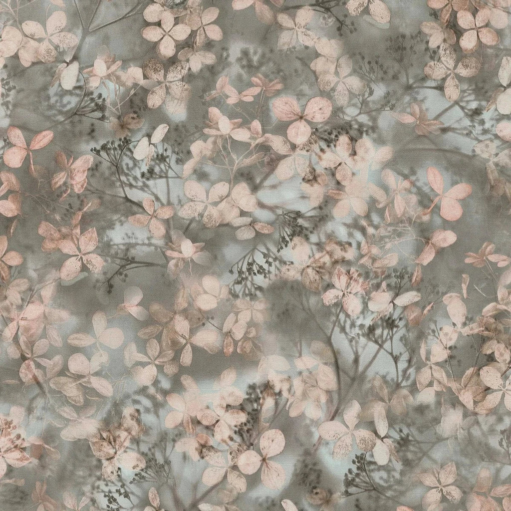 Tirkīza un krēmkrāsas vintage tapetes ar lapu motīvu interjerā – Erismann  