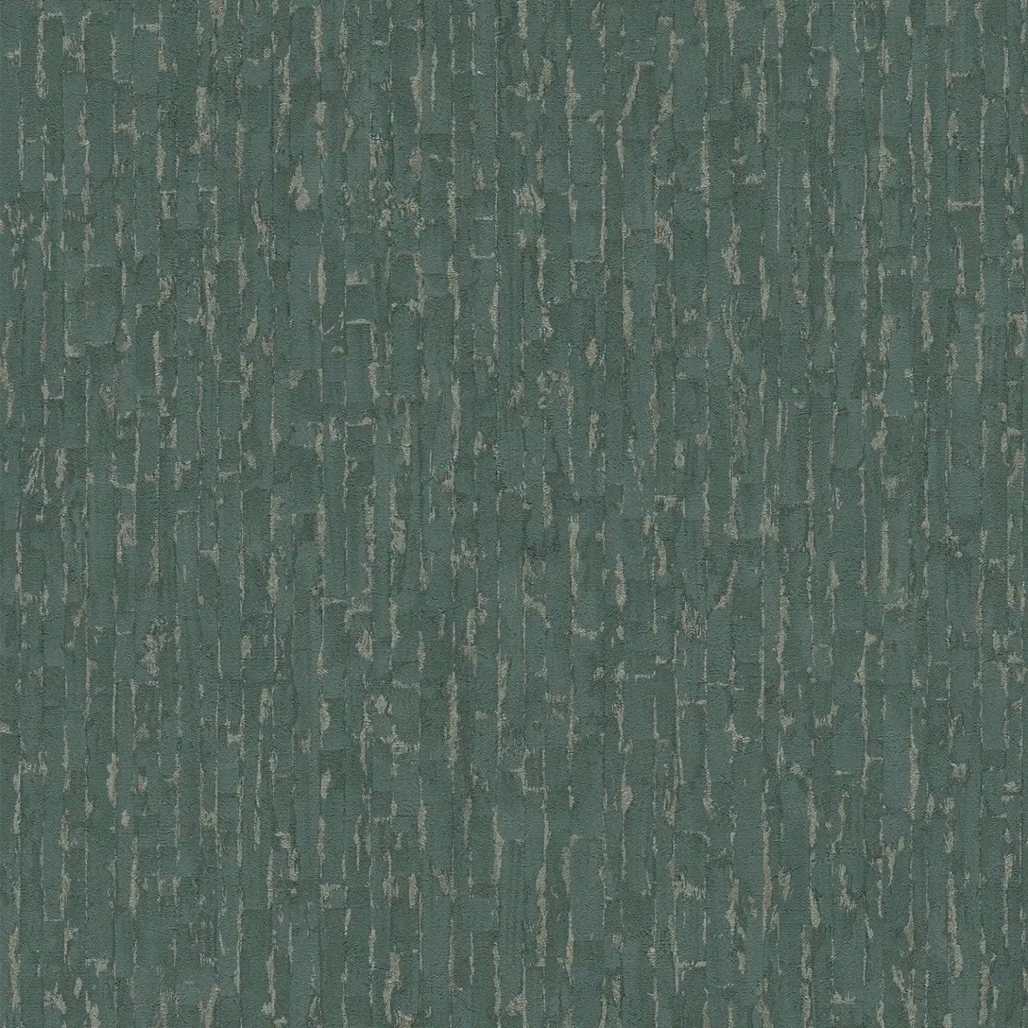 Zaļi zeltainas tapetes ar tumšu austas faktūras dizainu - istabas interjerā