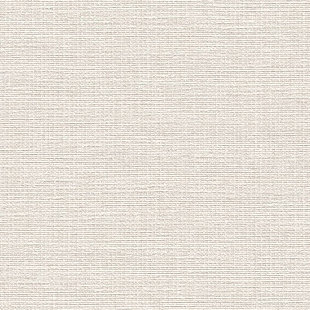 Krēmkrāsas vienkrāsainas flizelīna tapetes ar lina faktūru - istabas interjerā