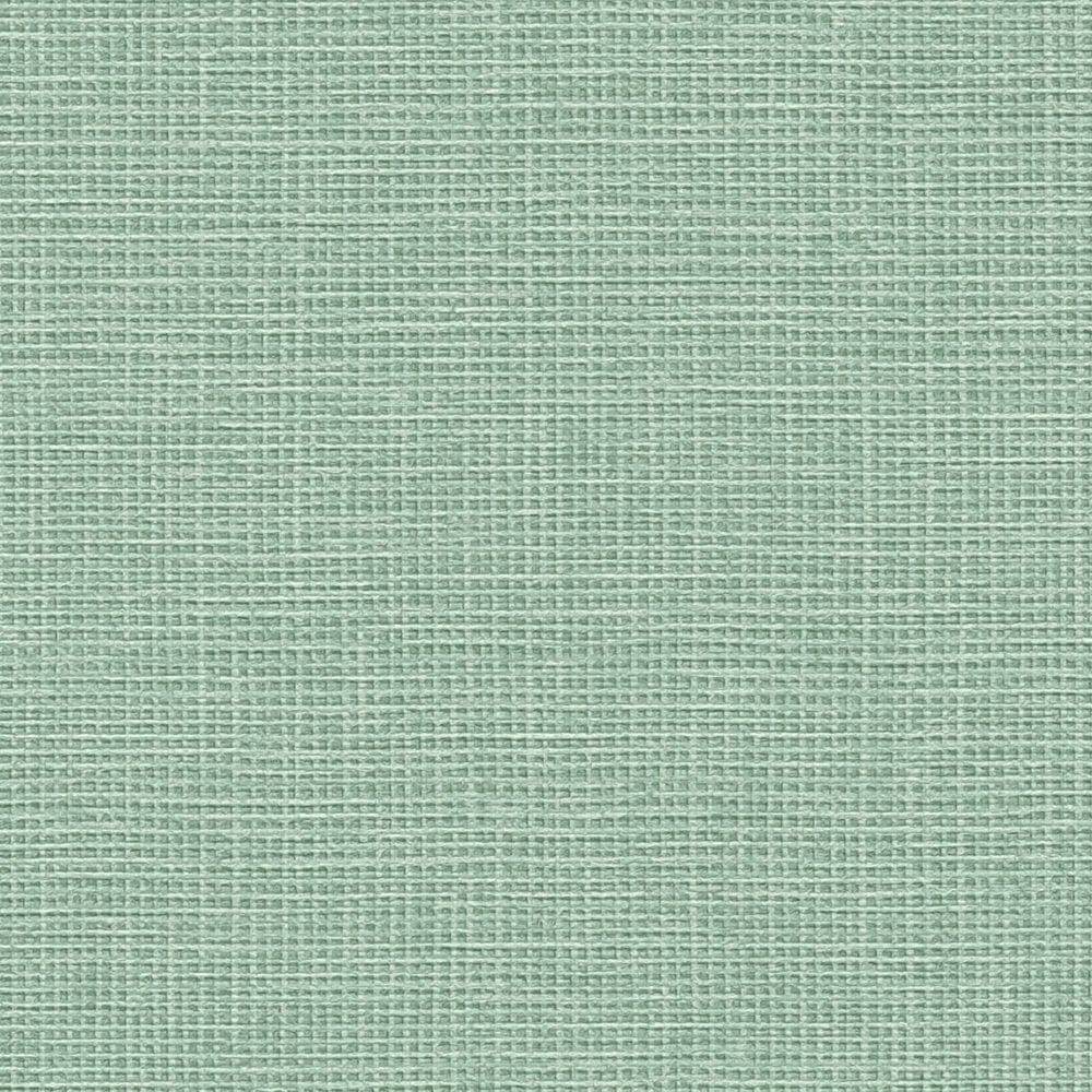 Zaļas flizelīna tapetes ar dabīgās lina tekstūras efektu - istabas interjerā