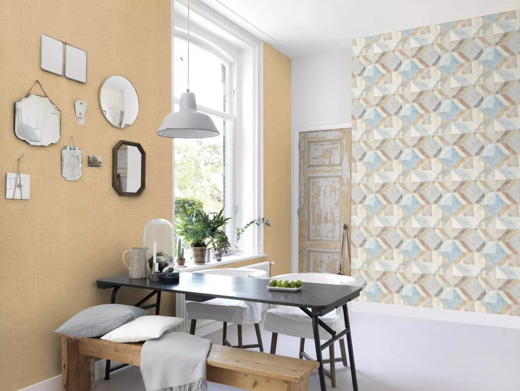 Vienkrāsainas matētas tapetes, dzeltenbrūnā tonī, RASCH, 312171, Color Your Life