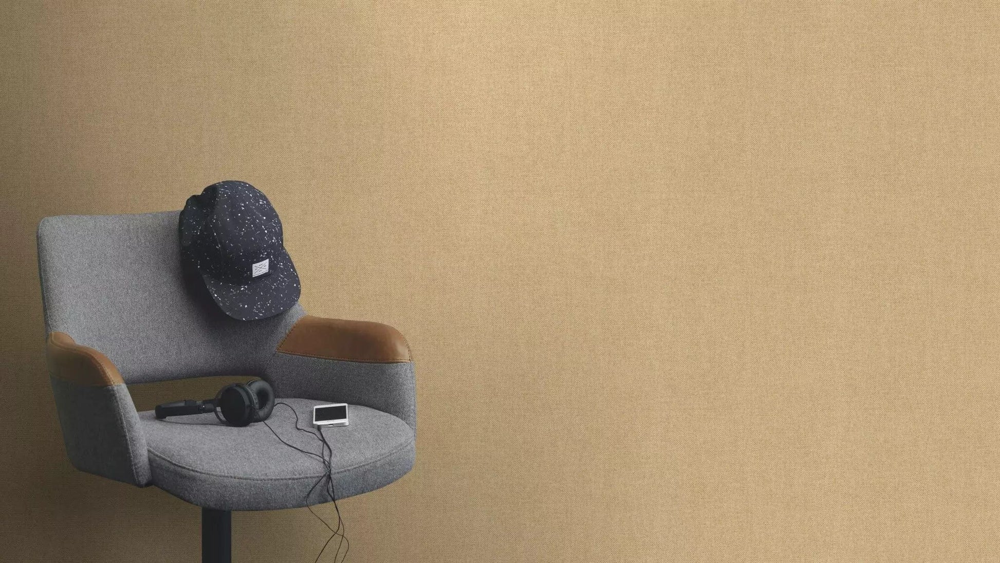 Vienkrāsainas matētas tapetes, dzeltenbrūnā tonī, RASCH, 312171, Color Your Life