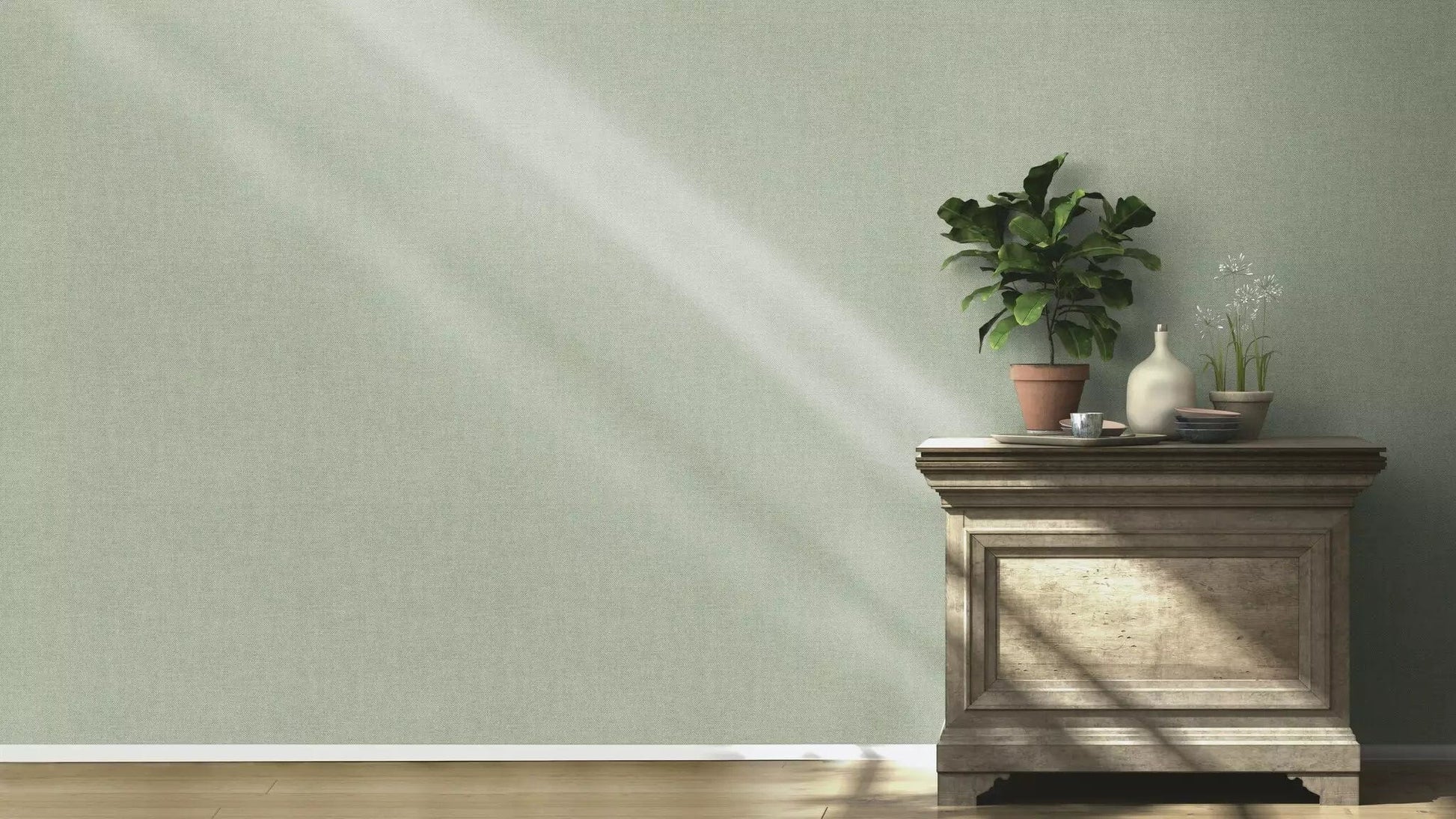 Vienkrāsainas matētas tapetes, zaļā tonī, RASCH, 312218, Color Your Life