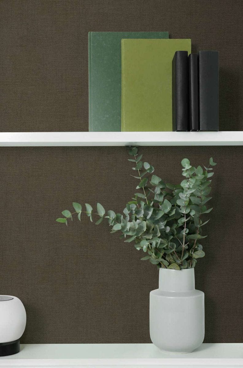 Tumši brūnas vienkrāsainas tapetes ar vieglu tekstūru un spīdumu | 3012160