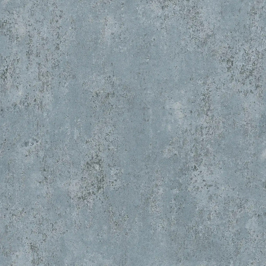 Zilas krāsas tapetes ar apmetuma efektu - istabas interjerā