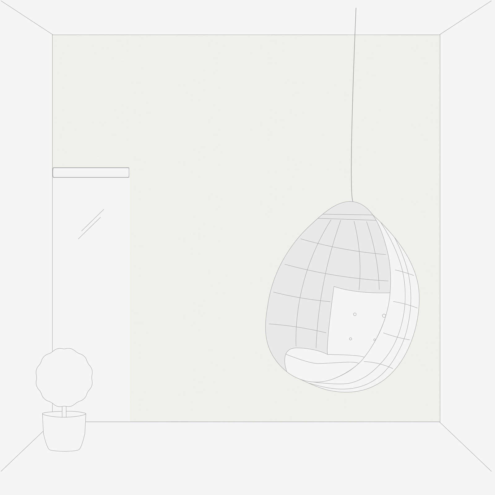 Gaiši pelēkas tapetes ar lina auduma efektu - kombinācija ar mebelēm