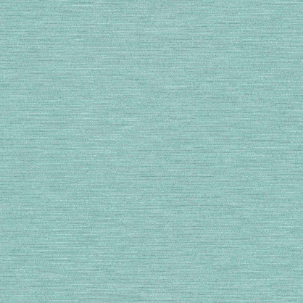 Tirkīza tapetes ar vienkrāsainu lina rakstu - guļamistabas interjerā