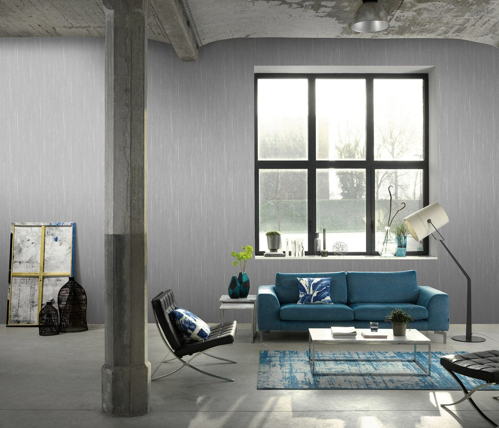 Pelēkas tapetes ar smalku struktūru modernai un stilīgai telpai, 3740022, galerija 3