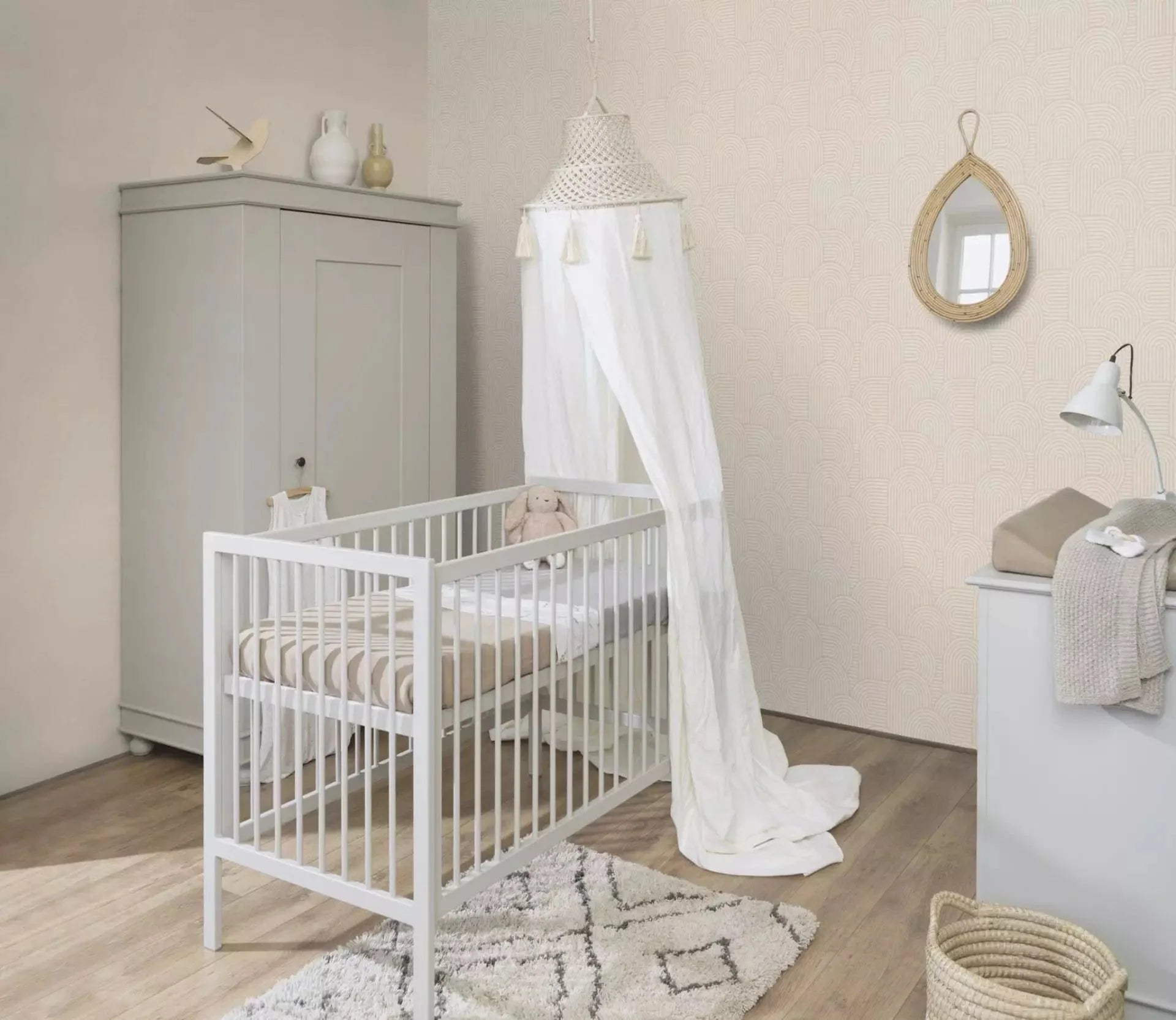 Vienkrāsainas tapetes RASCH bēšā krāsā ar tekstila faktūru, 633771, Color Your Life