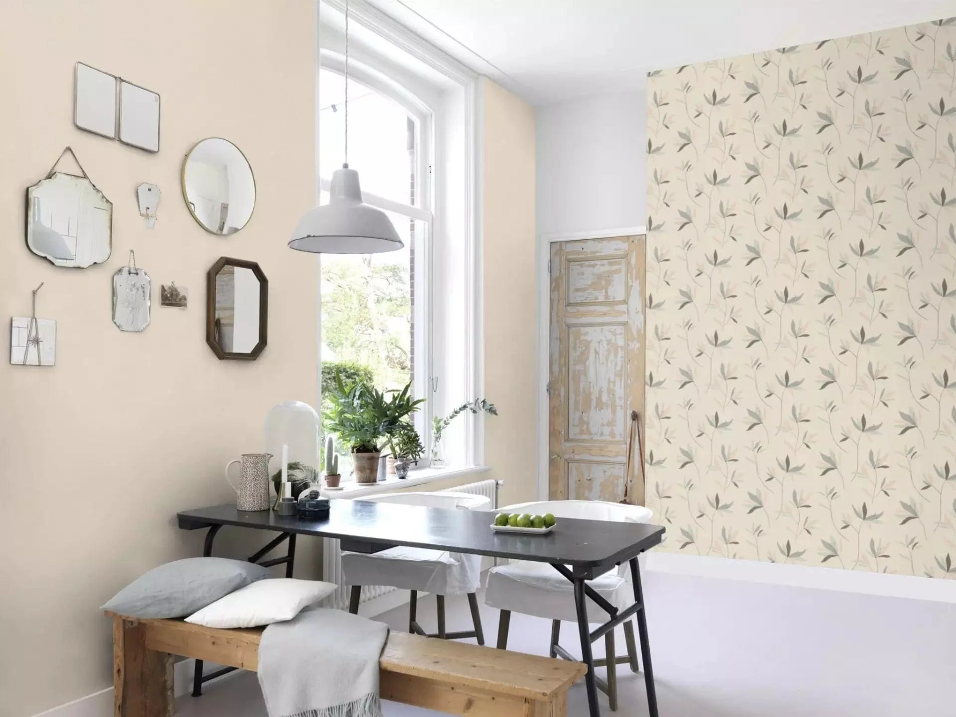 Vienkrāsainas tapetes RASCH bēšā krāsā ar tekstila faktūru, 633771, Color Your Life