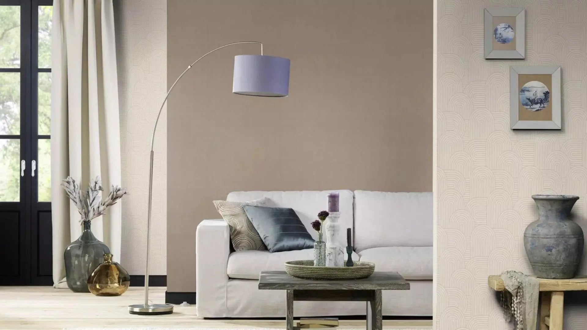 Vienkrāsainas tapetes brūnā krāsā ar tekstila faktūru, 633573, Color Your Life