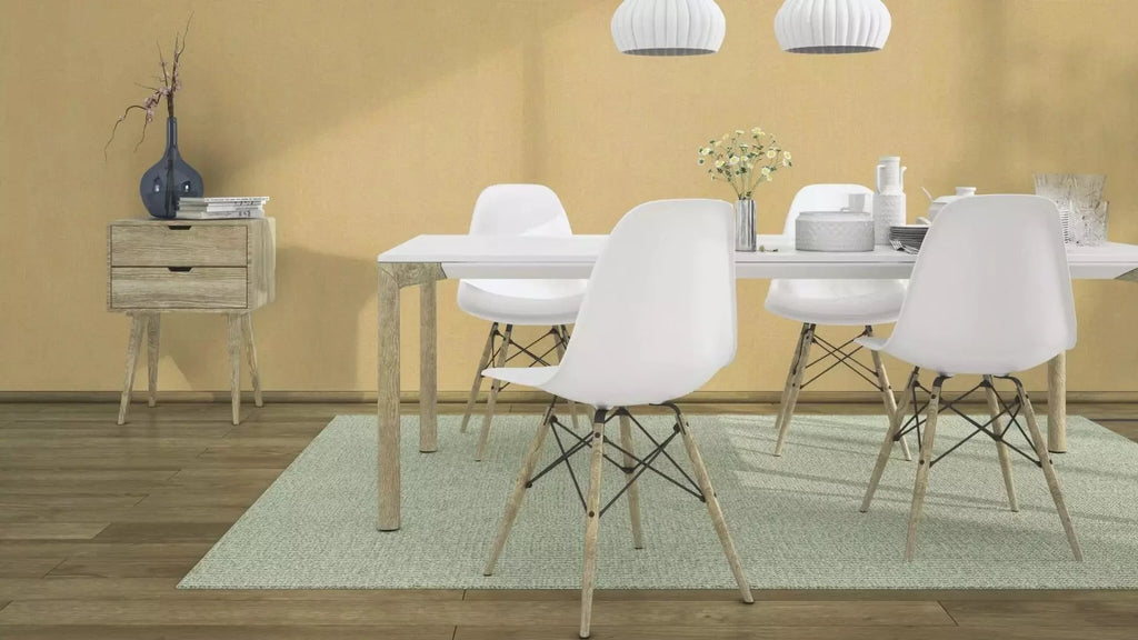 Vienkrāsainas tapetes dzeltenā krāsā ar tekstila faktūru, 633559, Color Your Life