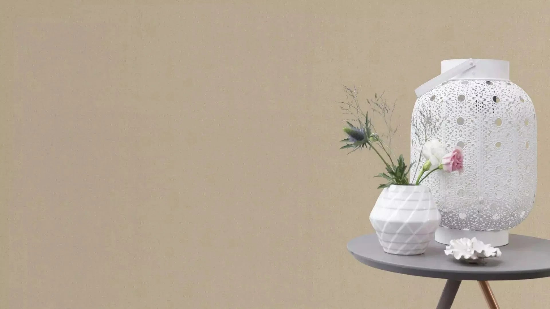 Vienkrāsainas tapetes smilškrāsā ar tekstila faktūru, 633689, Color Your Life