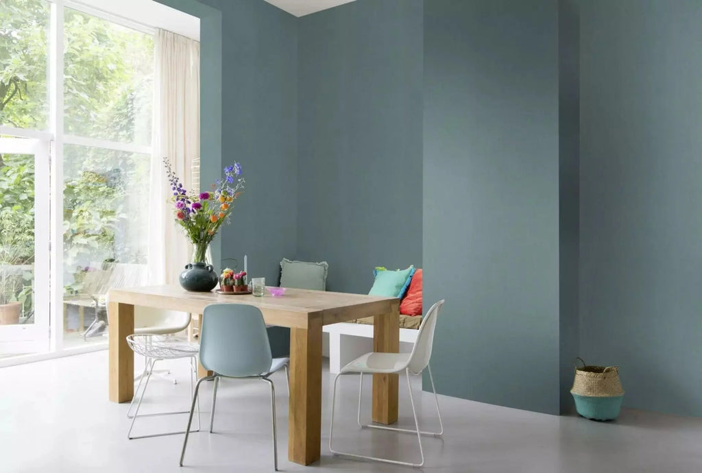 Vienkrāsainas tapetes tirkīzā krāsā ar tekstila faktūru, 633184, Color Your Life