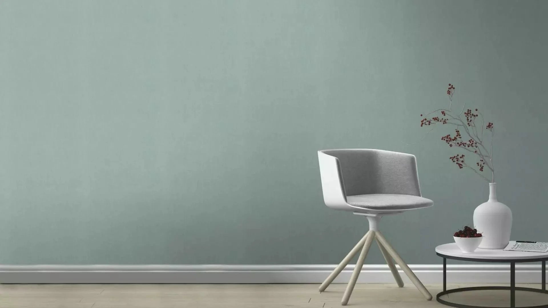 Vienkrāsainas tapetes zaļos toņos ar tekstila faktūru, 633665, Color Your Life