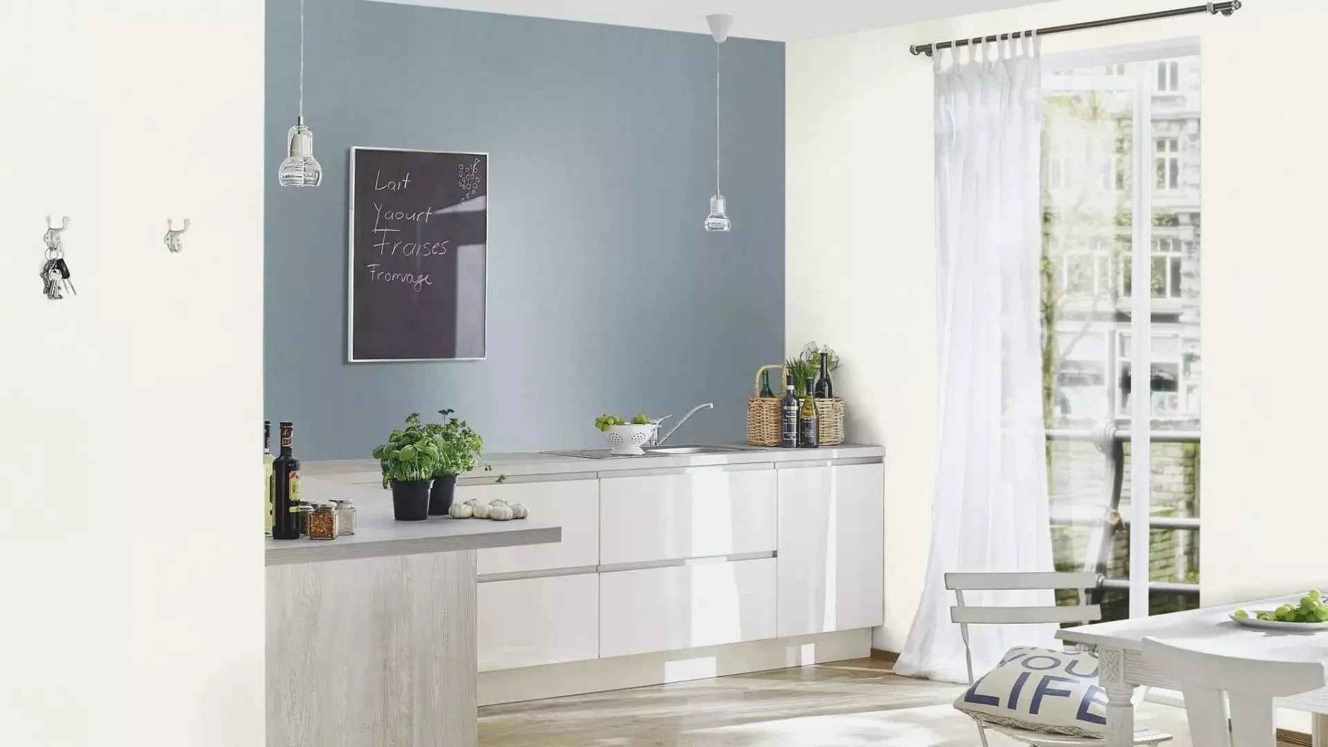 Vienkrāsainas tapetes zilos toņos ar tekstila faktūru, 633658, Color Your Life