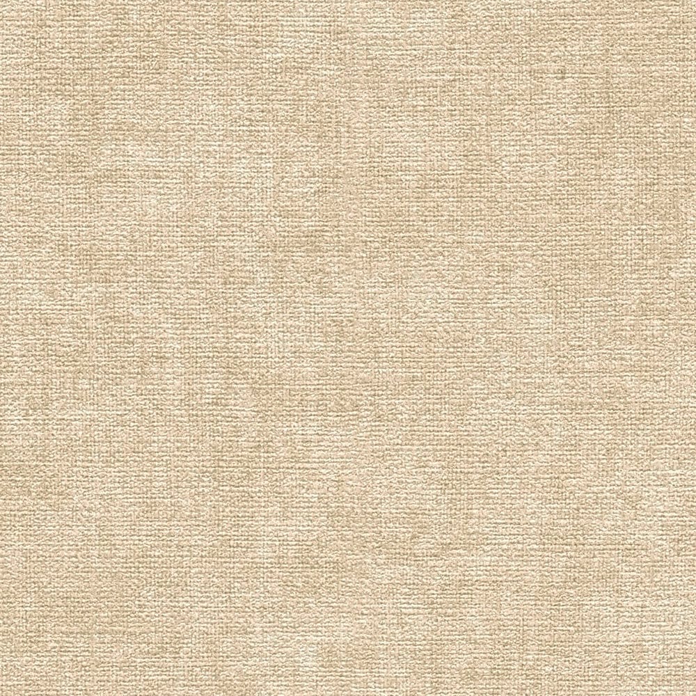 Vienkrāsainas tapetes ar tekstila efektu bēšā tonī - guļamistabas interjerā