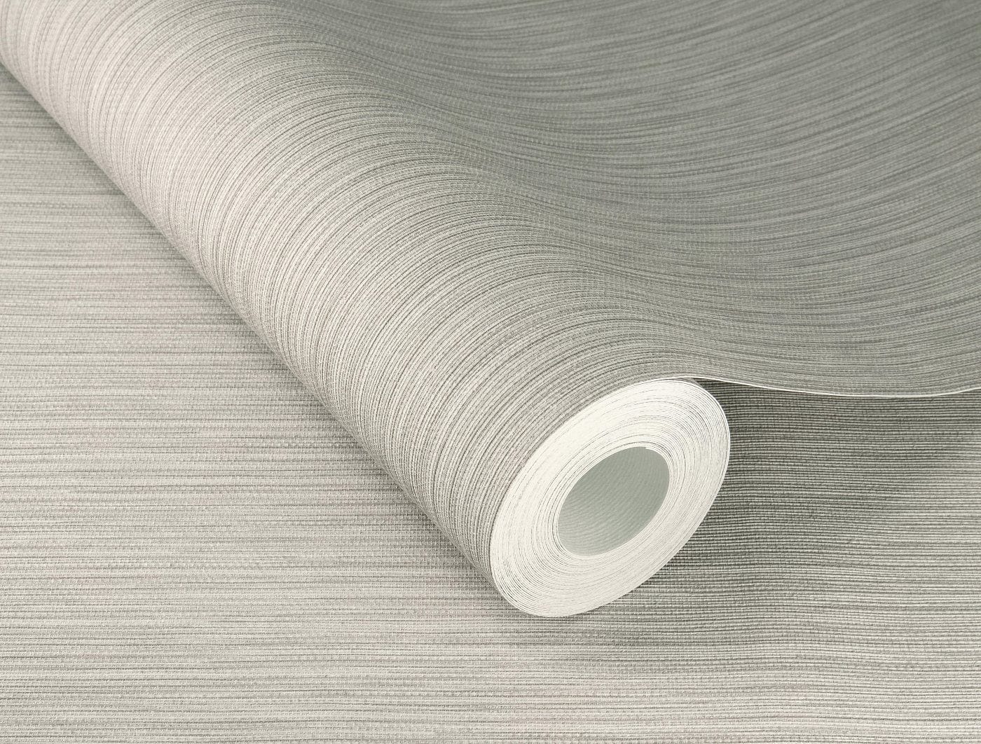 Vienkrāsainas tapetes ar vertikāli strukturētu tekstūru, gaiši pelēkā krāsā, RASCH, 537680, Curiosity