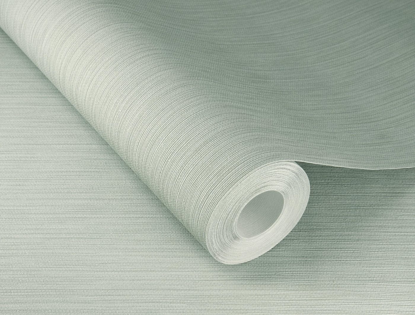 Vienkrāsainas tapetes ar vertikāli strukturētu tekstūru, gaiši zaļā krāsā, RASCH, 537659, Curiosity
