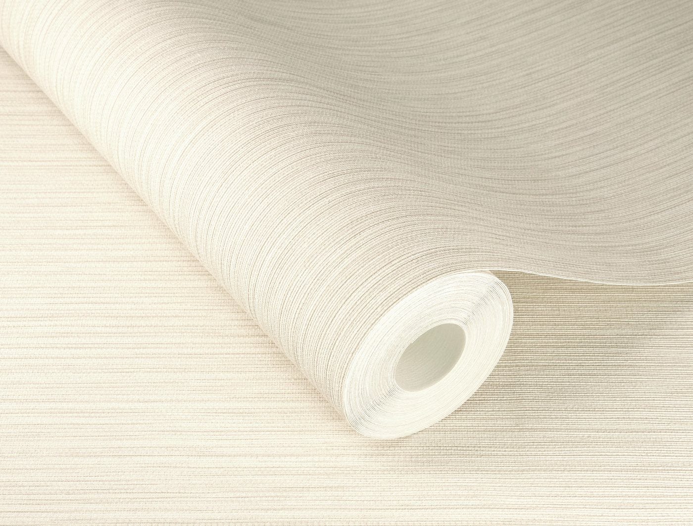Vienkrāsainas tapetes ar vertikāli strukturētu tekstūru, krēmkrāsā, RASCH, 537628, Curiosity