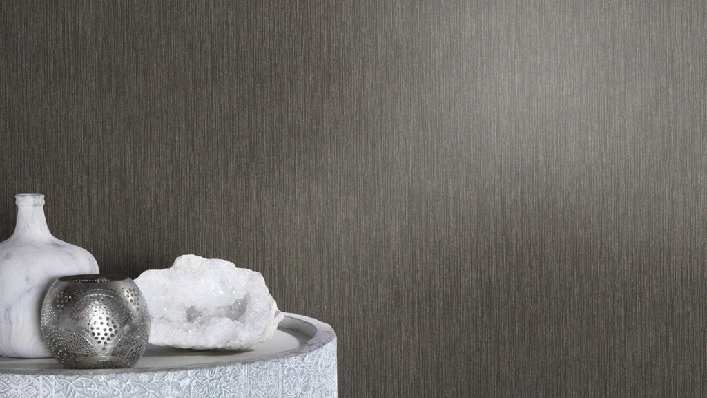 Vienkrāsainas tapetes ar vertikāli strukturētu tekstūru, melnā krāsā, RASCH, 537741, Curiosity