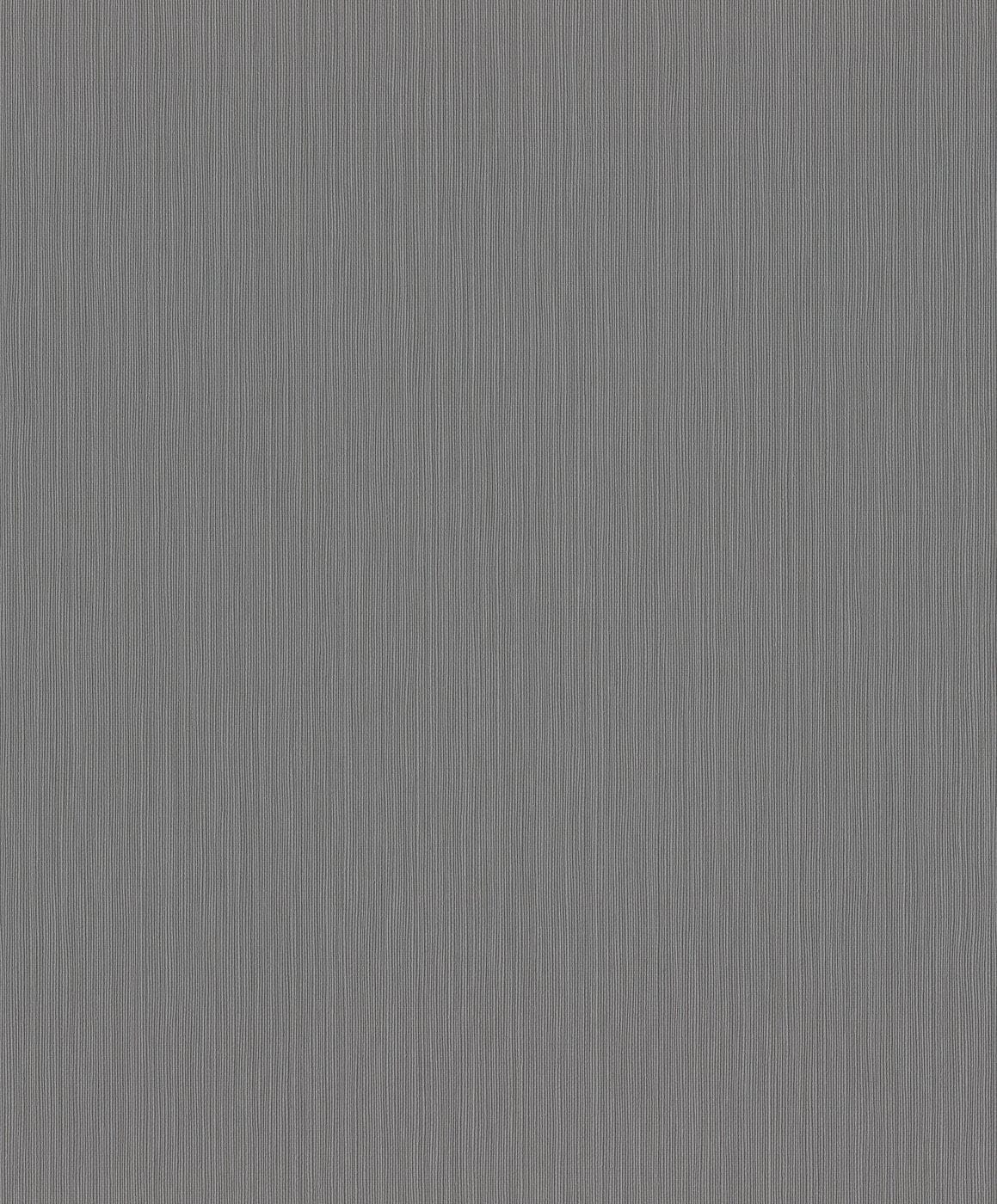 Vienkrāsainas tapetes ar vertikāli strukturētu tekstūru, tumši pelēkā krāsā, RASCH, 537697, Curiosity