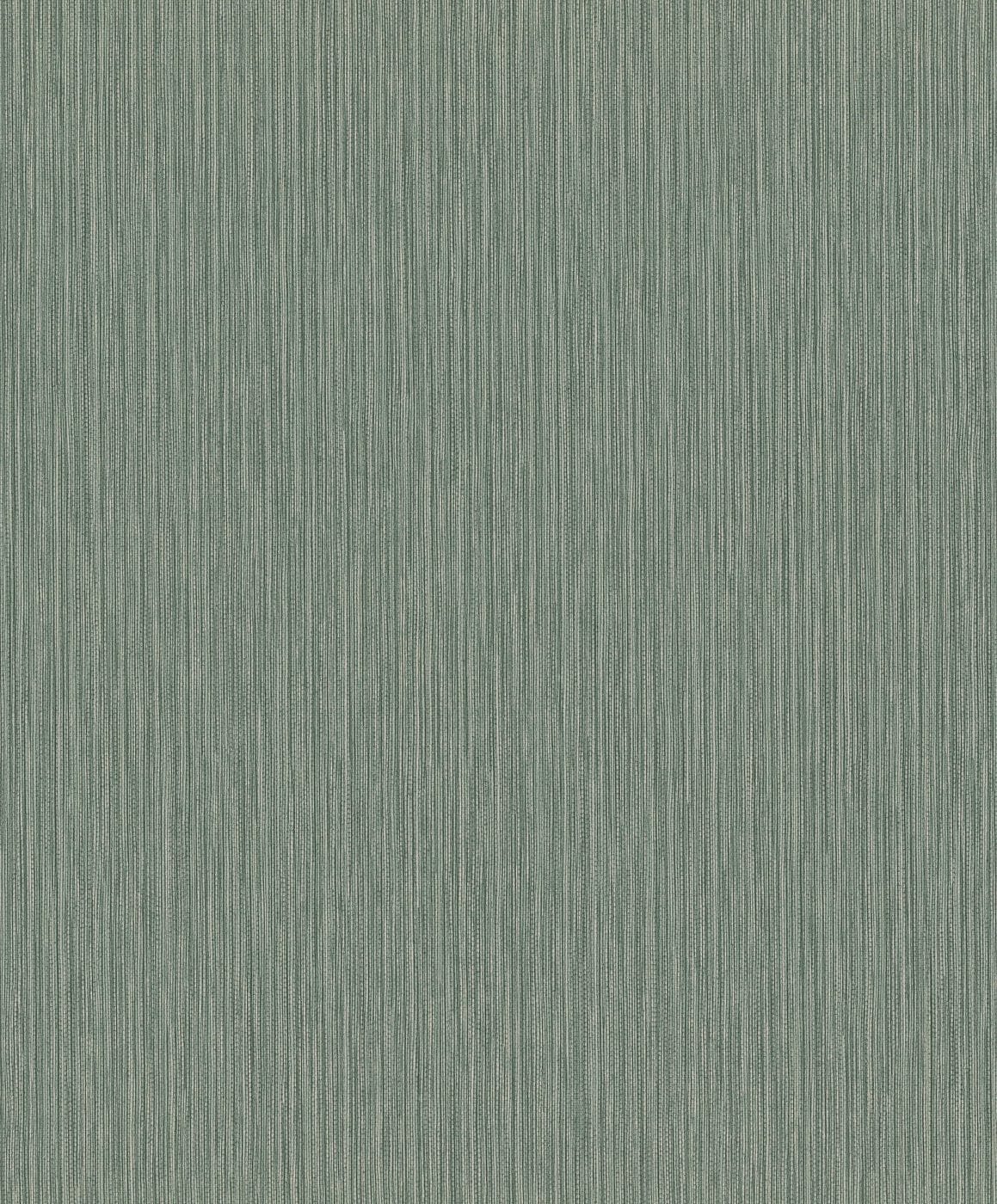 Vienkrāsainas tapetes ar vertikāli strukturētu tekstūru, tumši zaļā krāsā, RASCH, 537666, Curiosity