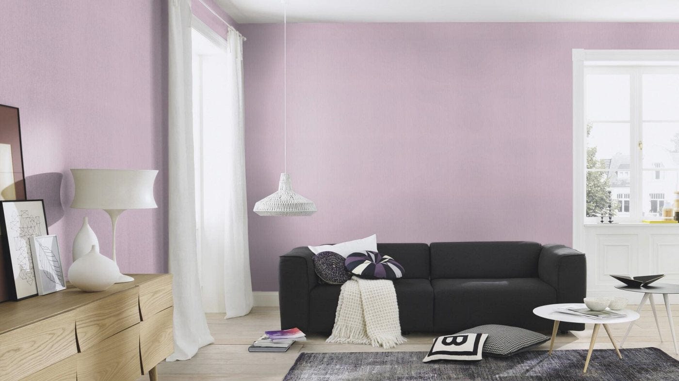 Vienkrāsainas tapetes ar vertikāli strukturētu tekstūru, violetā krāsā, RASCH, 537642, Curiosity