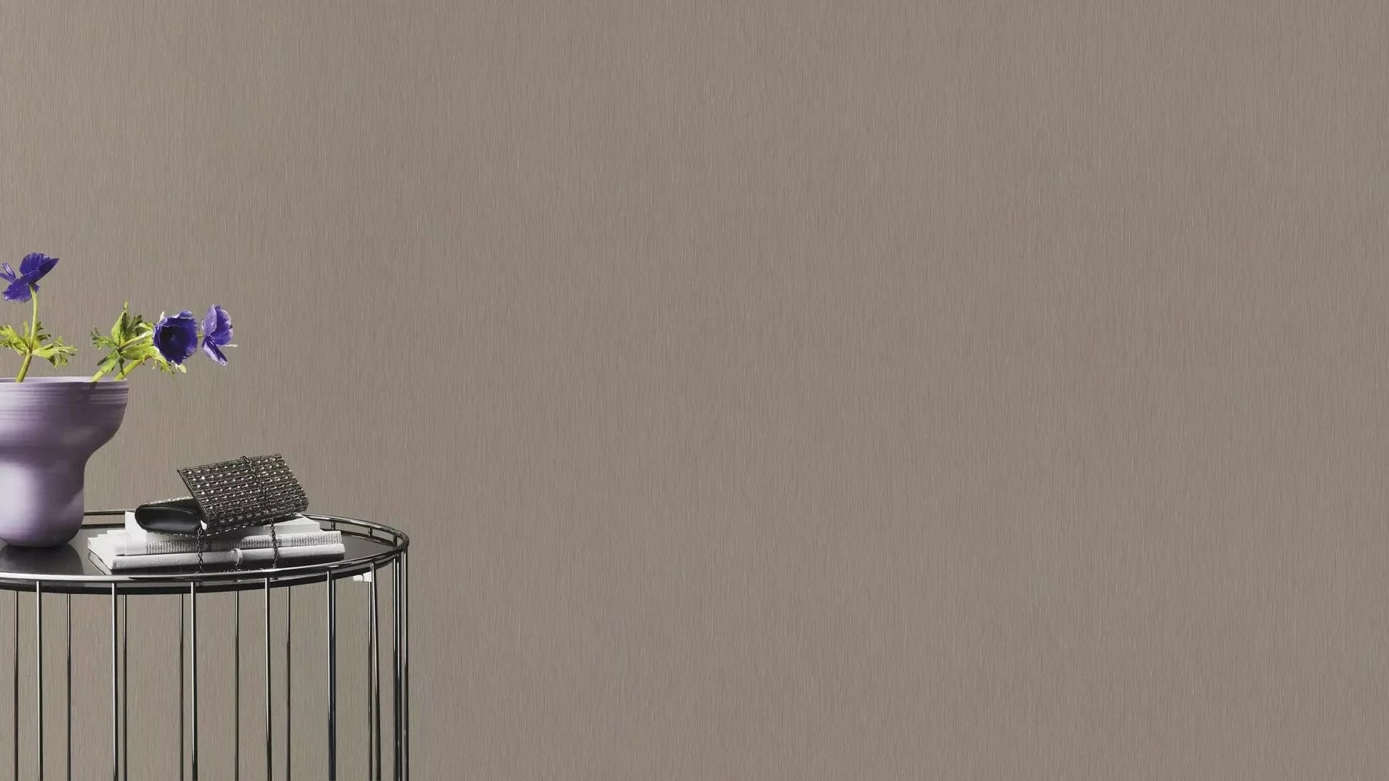 Vienkrāsainas tapetes RASCH  brūnā krāsā ar vertikālu struktūru, 810141, Color Your Life