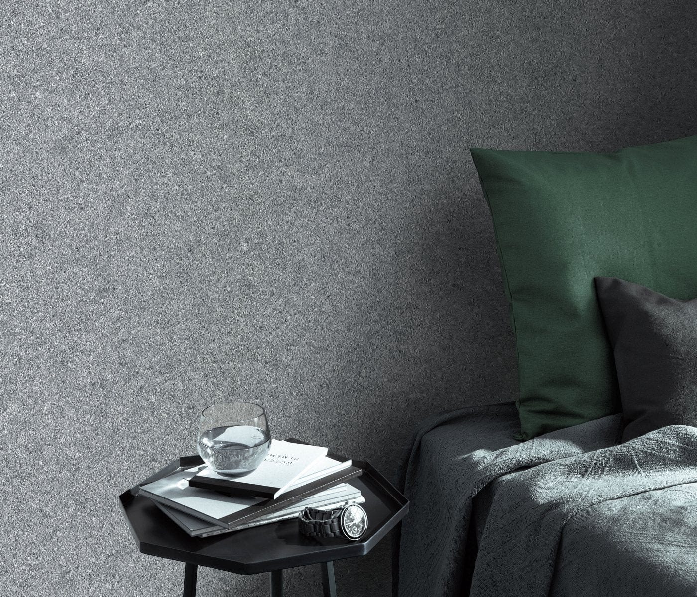 Sudraba krāsas tapetes ar mirdzošu efektu,  modernam un eleganti greznam dizainam, 3752641, skats interjerā 2