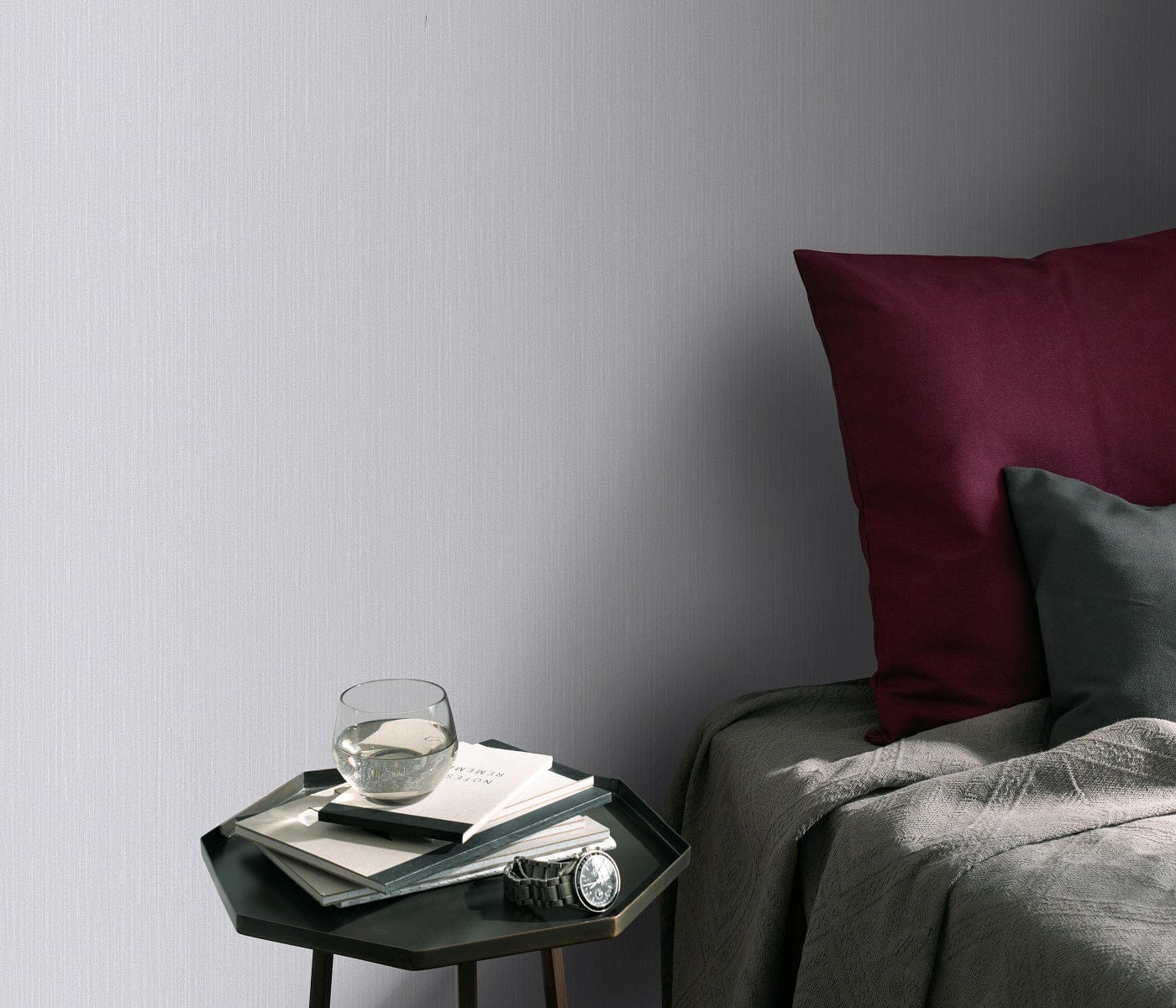 Gaiši pelēkas tapetes ar smalku spīdumu eleganta interjera risinājumiem, 3702426, bildes 3