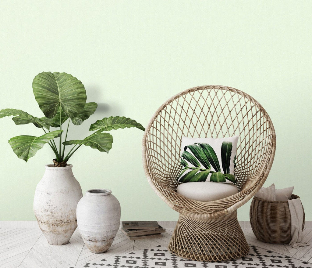 Gaiši zaļas tapetes ar elegantu spīdumu dabas iedvesmotai telpu apdarei, 3702457, piemērs 2