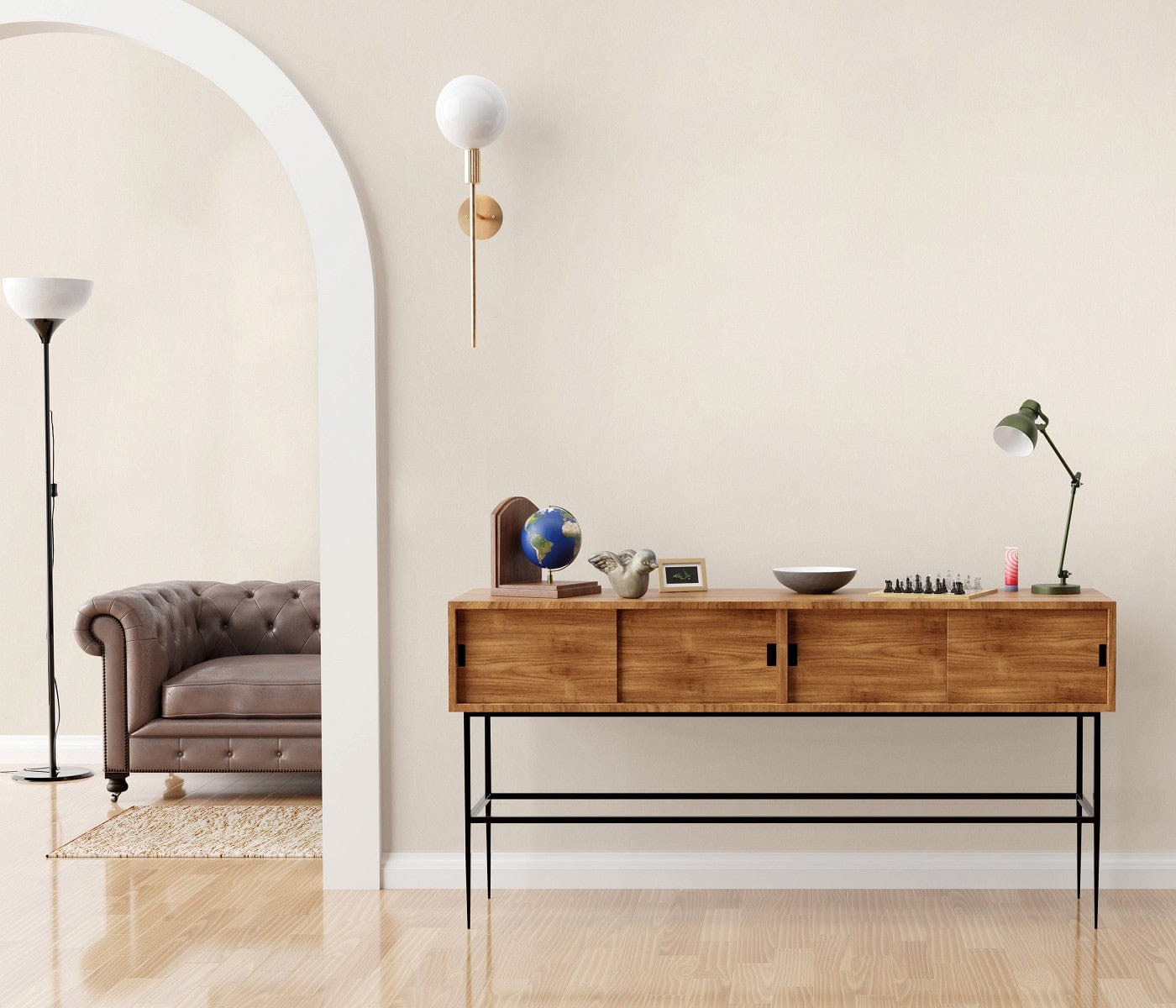 Kvalitatīvas tapetes krēmkrāsā ar ātru piegādi, 3730022, viesistabai - interjers 2