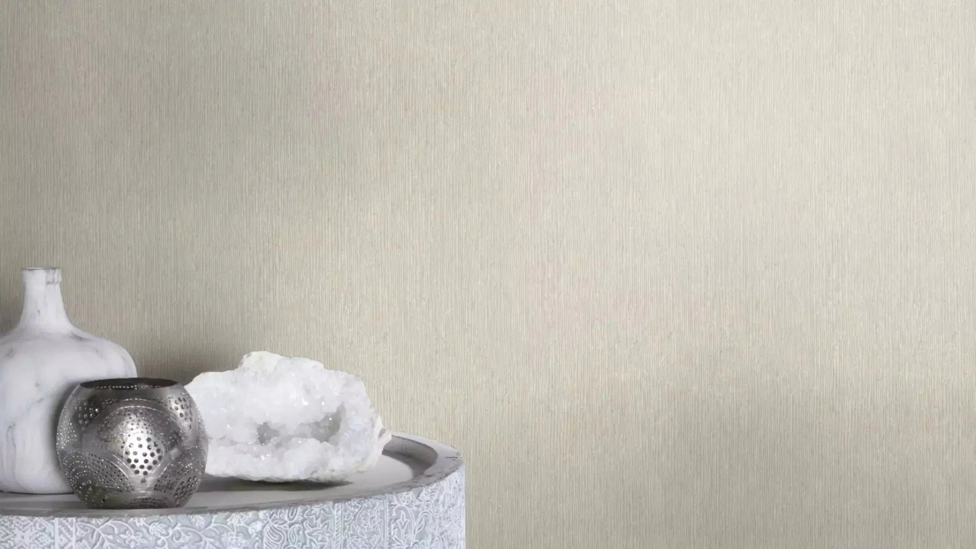 Krēmkrāsas tapetes RASCH ar svītrainu tekstūru, 653021, Welcome home