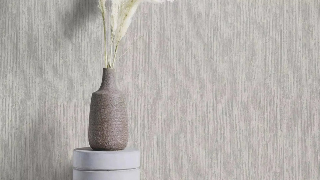 Pelēkas tapetes RASCH ar svītrainu tekstūru, 653038, Welcome home