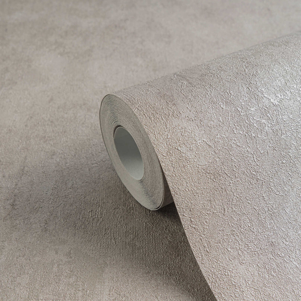 Vienkrāsainas retro tapetes bēšbrūnā tonī - viesistabas interjerā