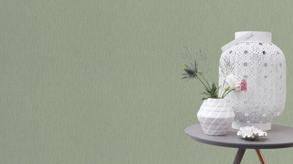 Vienkrāsainas tapetes ar mirdzuma efektu, zaļā krāsā, RASCH, 570069, Trianon XIII