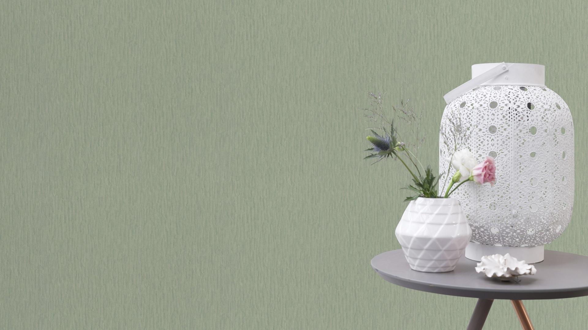 Vienkrāsainas tapetes ar mirdzuma efektu, zaļā krāsā, RASCH, 570069, Trianon XIII