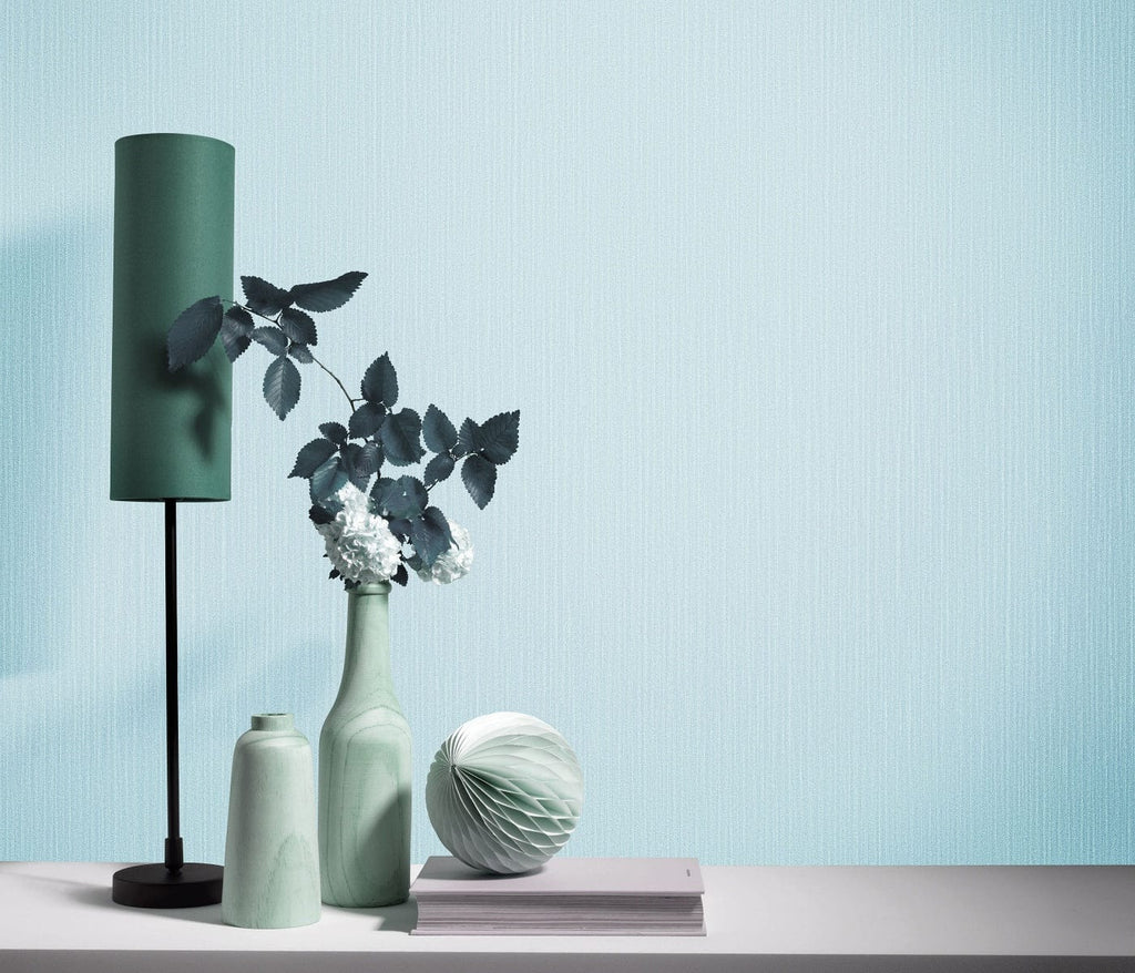 Zilas vienkrāsainas tapetes ar spīdumu akcentē modernu un mierpilnu dizainu, 3702436, bildes 3